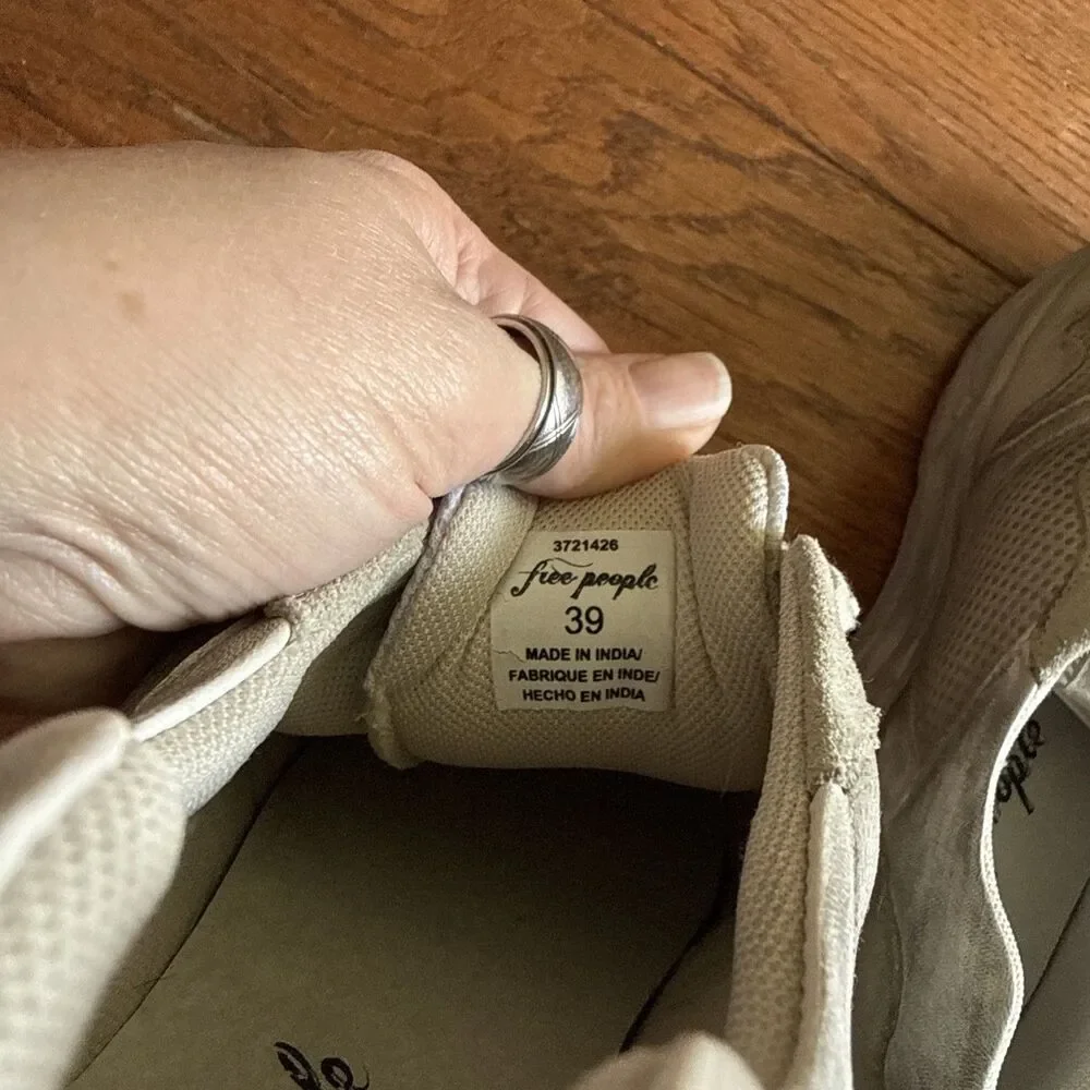 Free People Let’s Wander Washed Shoe Sneaker Womens Size 39 US 8.5 Gray